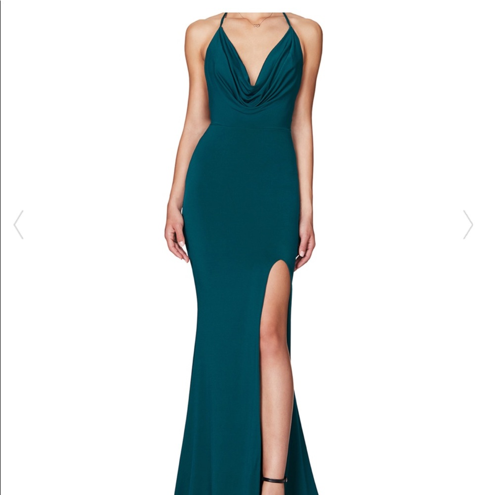 Nookie Harley Gown Teal NWT! Floor length, size M